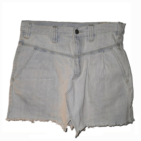 We The Free {Free People} "Sidecar" Lightwash Denim Mini Skirt - Size 27" - Picture 1 of 8